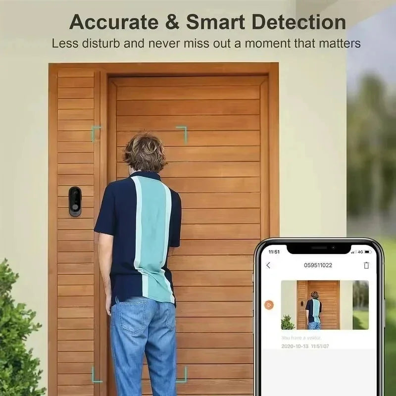 Sonnette Vidéo WiFi Avec Caméra Et Vision Nocturne