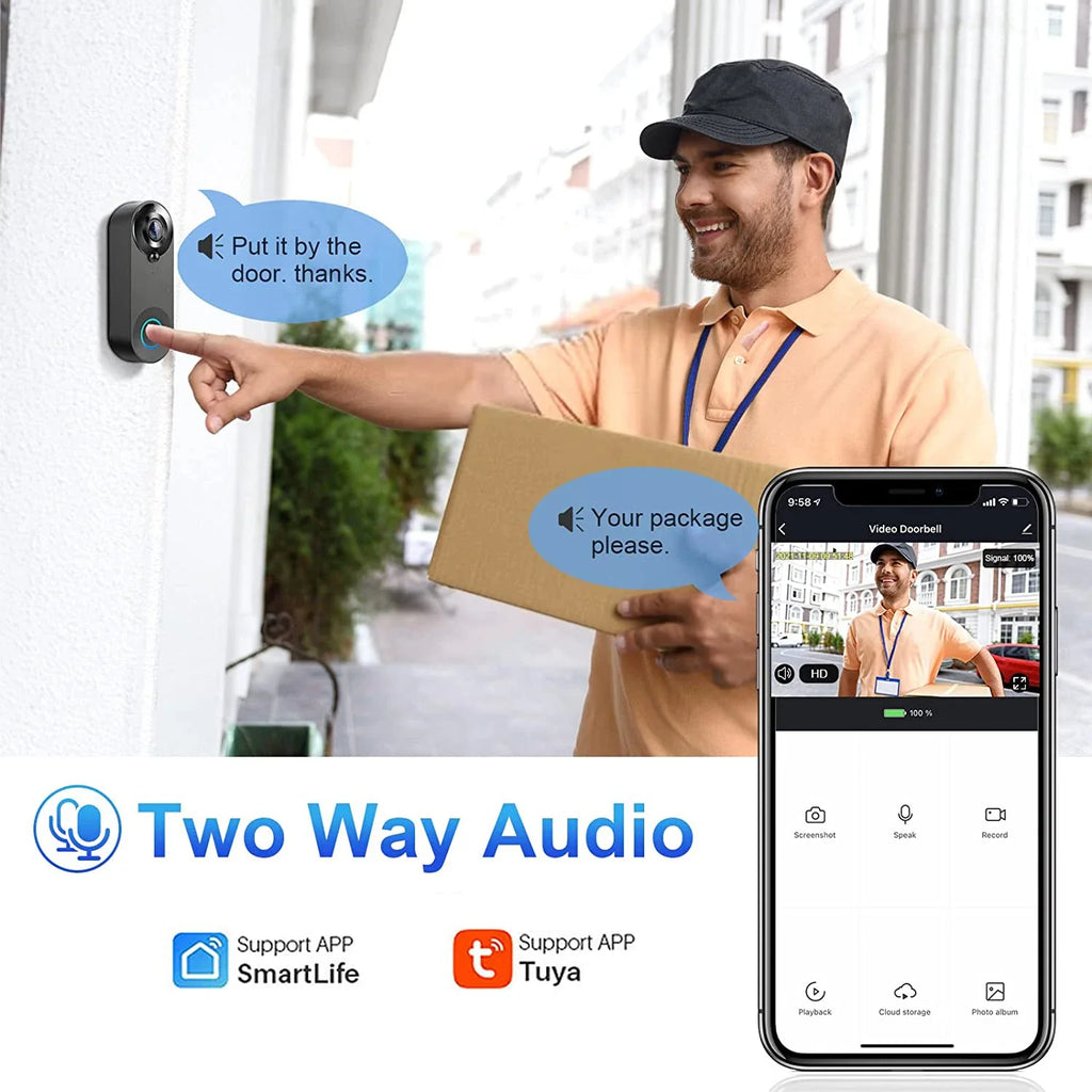 Sonnette Vidéo WiFi Intelligente Avec Détection PIR