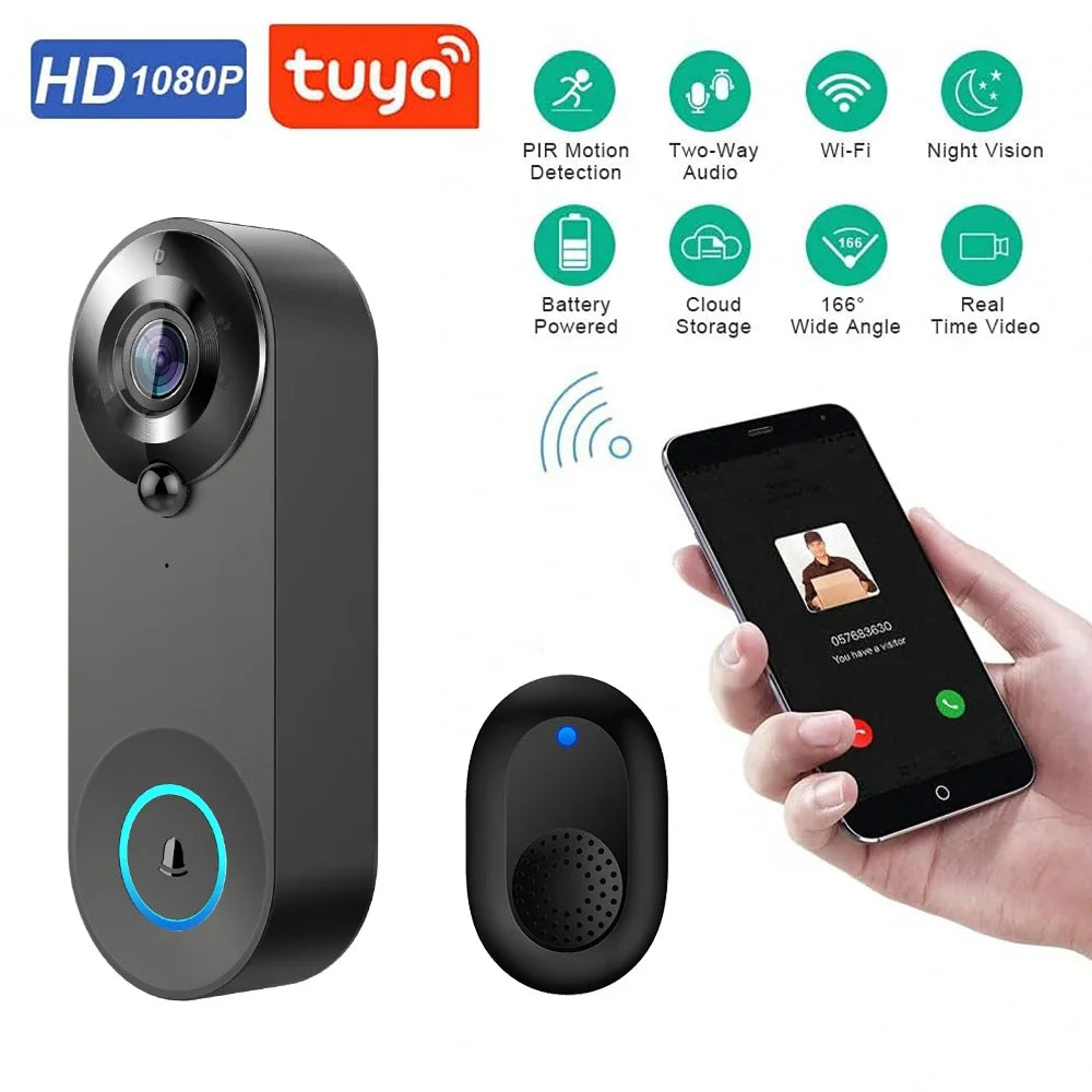 Sonnette Vidéo WiFi Intelligente Avec Détection PIR