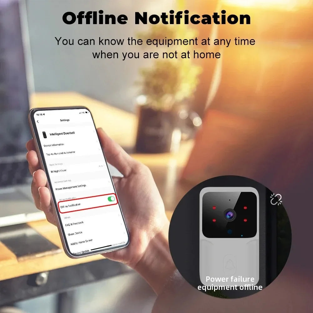 Sonnette Vidéo WiFi Sans Fil Avec Caméra