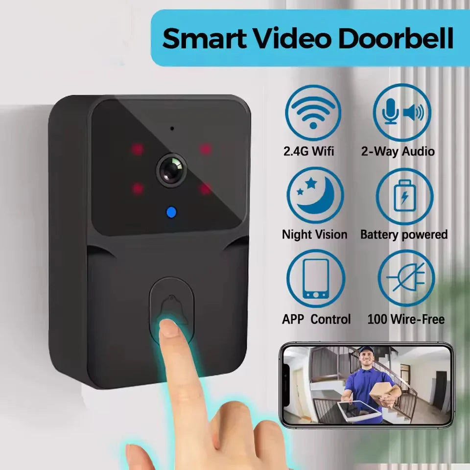 Sonnette Vidéo WiFi Sans Fil avec Vision Nocturne IR