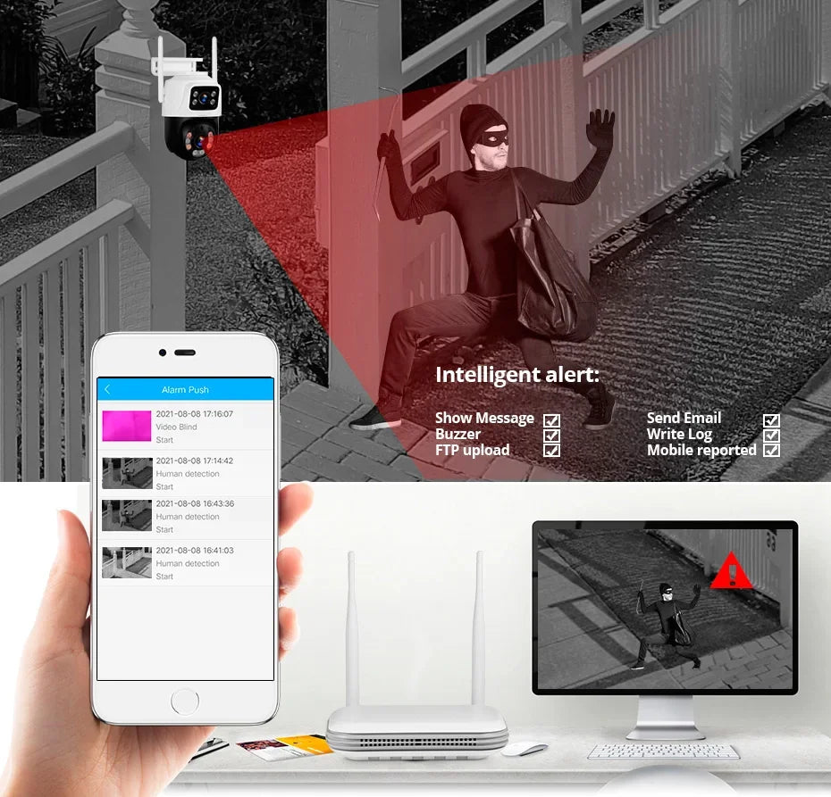 Système De Caméras De Surveillance Sans Fil 8 Canaux