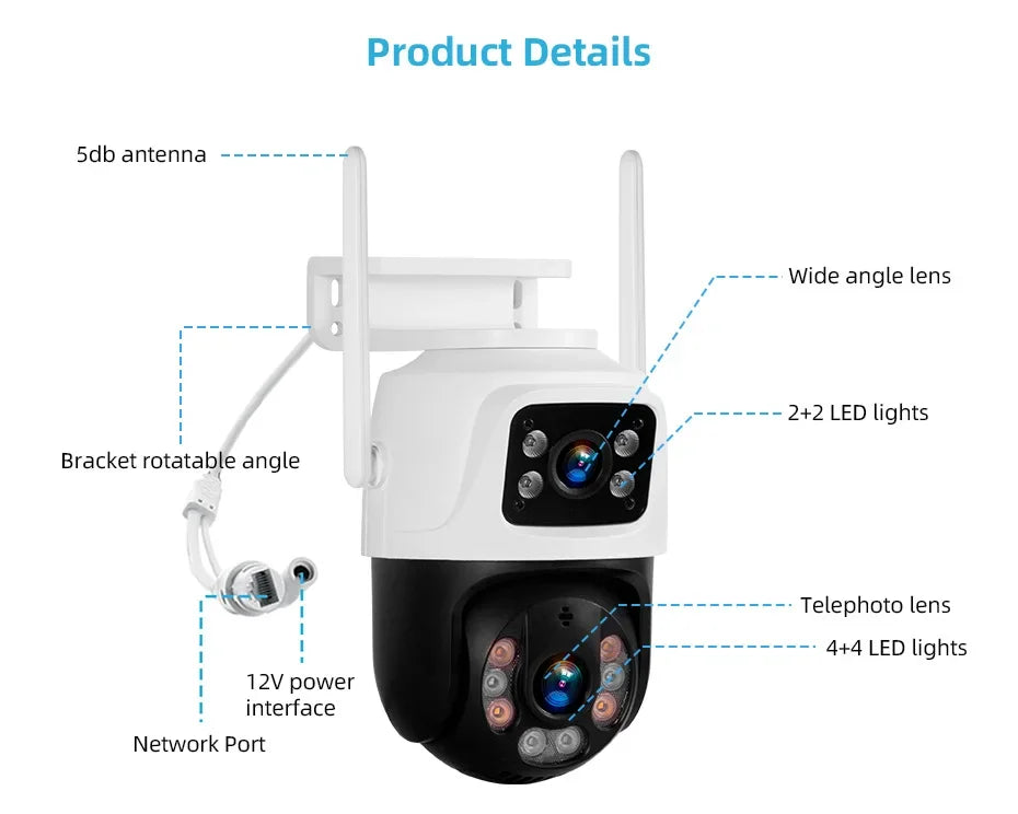 Système De Caméras De Surveillance Sans Fil 8 Canaux