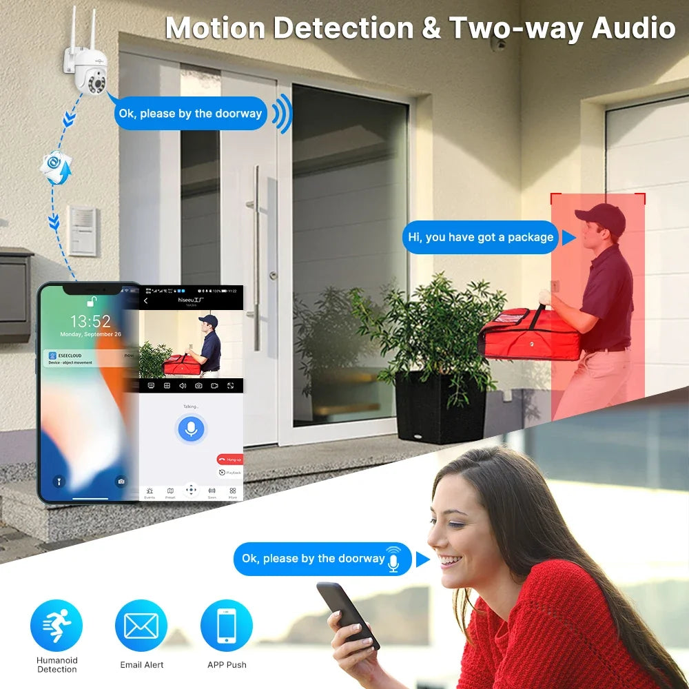 Système De Caméras De Surveillance WiFi PTZ 4 Caméras