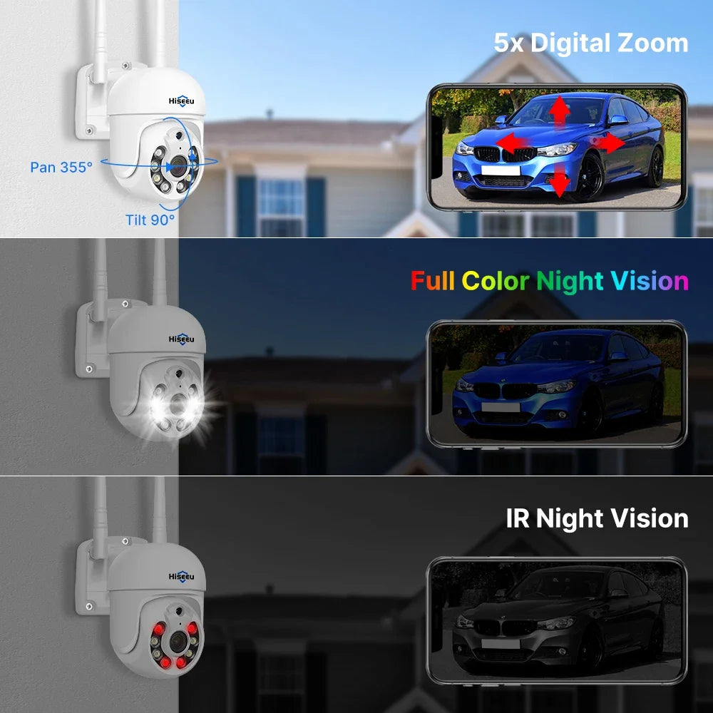Système De Caméras De Surveillance WiFi PTZ 4 Caméras