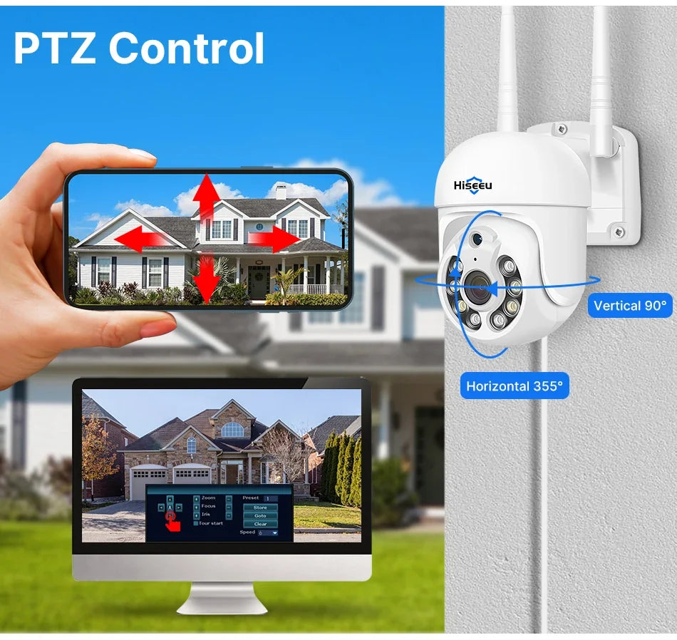 Système De Caméras De Surveillance WiFi PTZ 4 Caméras