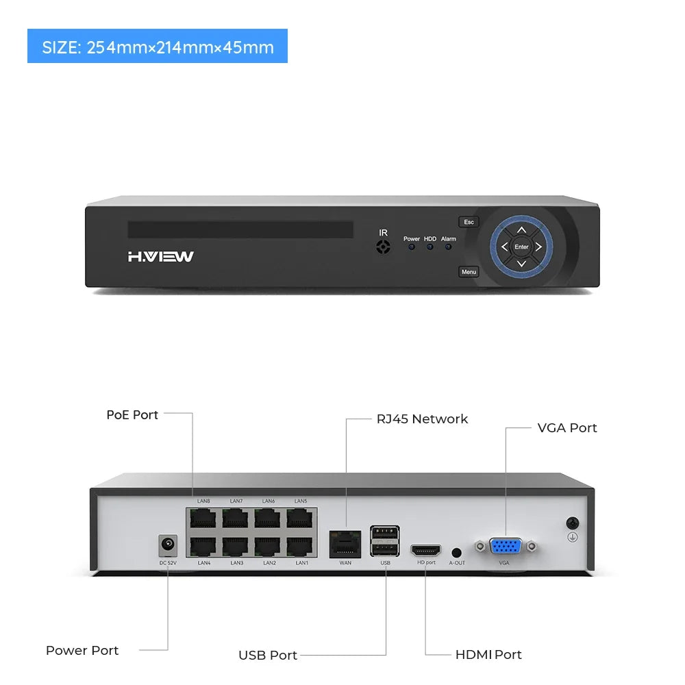 Système De Vidéosurveillance 8 Canaux 4K Avec Détection Humaine