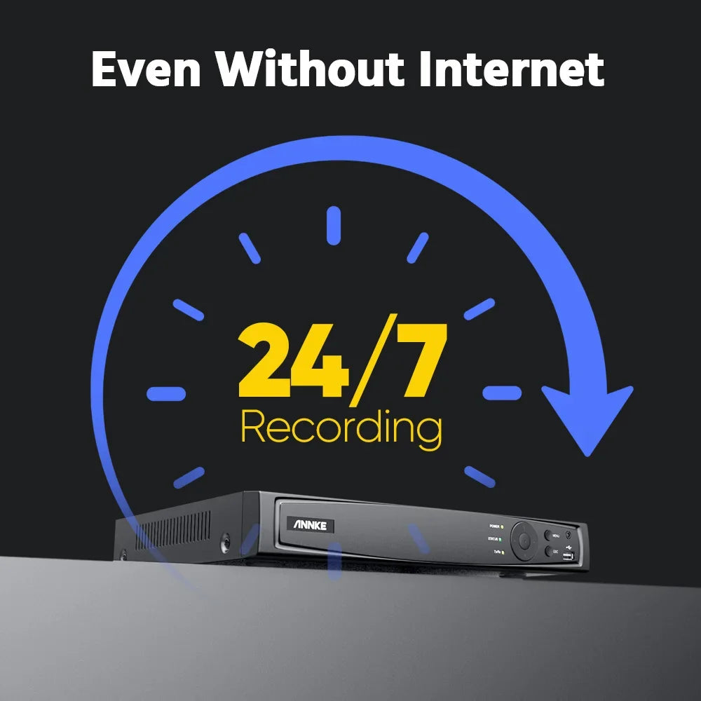 Système De Vidéosurveillance NVR 16 Canaux Avec Caméras IP PoE