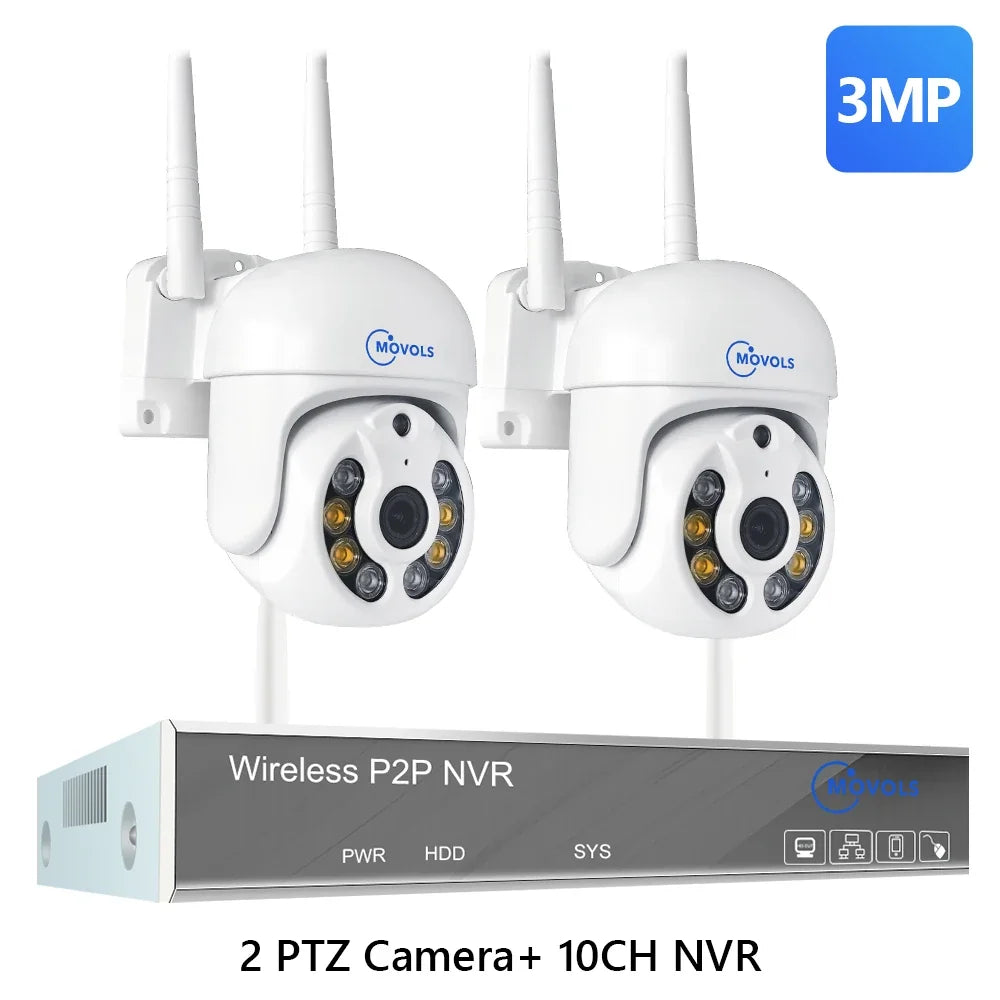Système De Vidéosurveillance Sans Fil PTZ 3MP 5MP