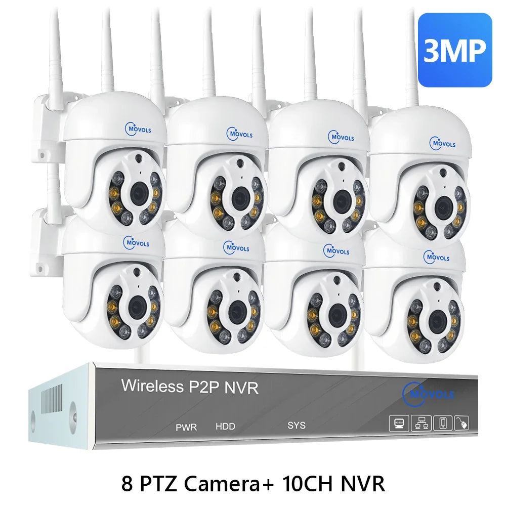 Système De Vidéosurveillance Sans Fil PTZ 3MP 5MP