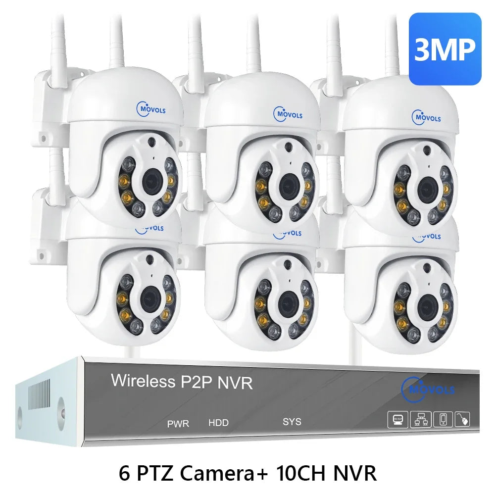 Système De Vidéosurveillance Sans Fil PTZ 3MP 5MP