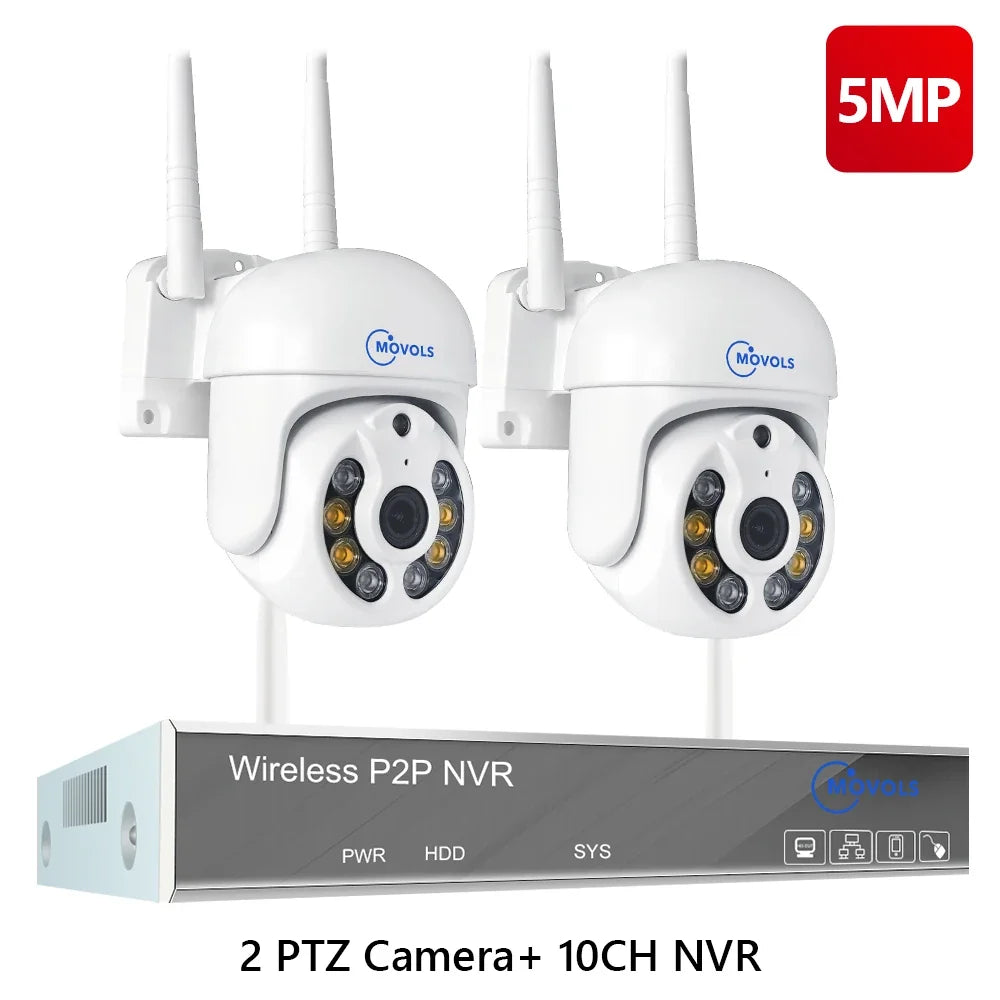 Système De Vidéosurveillance Sans Fil PTZ 3MP 5MP