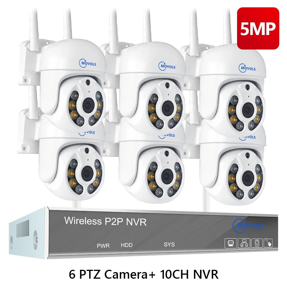 Système De Vidéosurveillance Sans Fil PTZ 3MP 5MP