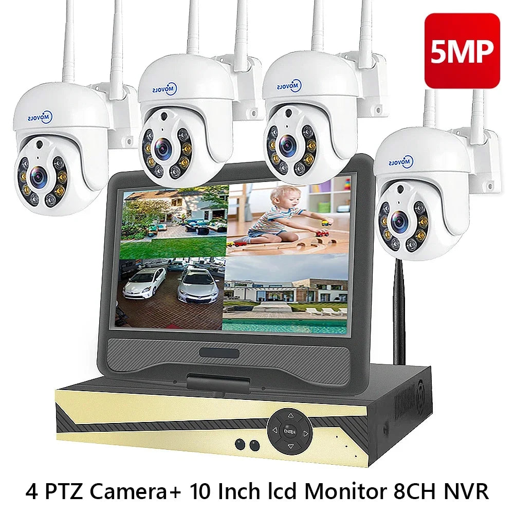 Système De Vidéosurveillance Sans Fil PTZ 3MP 5MP