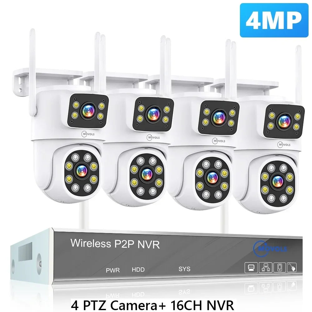 Système De Vidéosurveillance Sans Fil PTZ 3MP 5MP