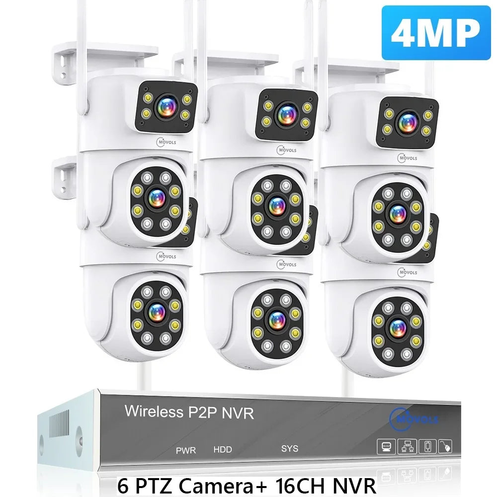 Système De Vidéosurveillance Sans Fil PTZ 3MP 5MP