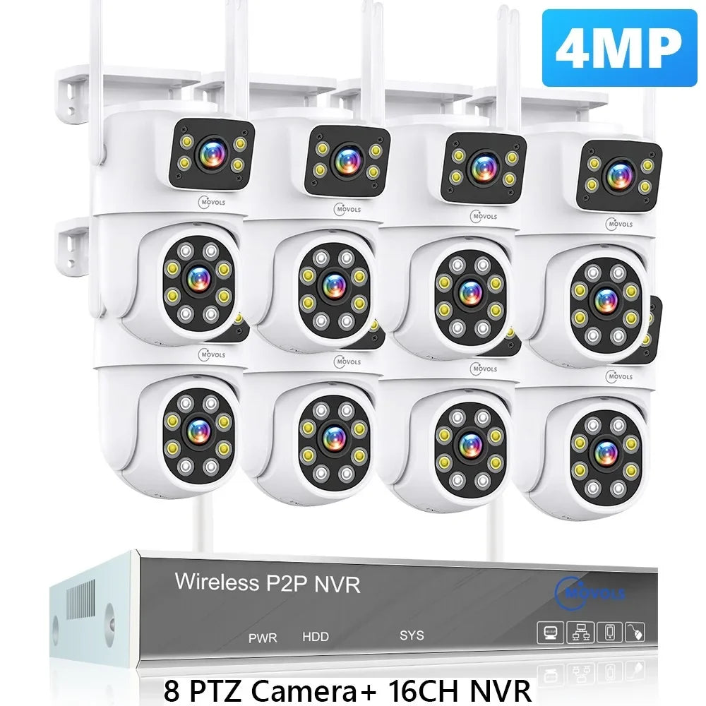 Système De Vidéosurveillance Sans Fil PTZ 3MP 5MP