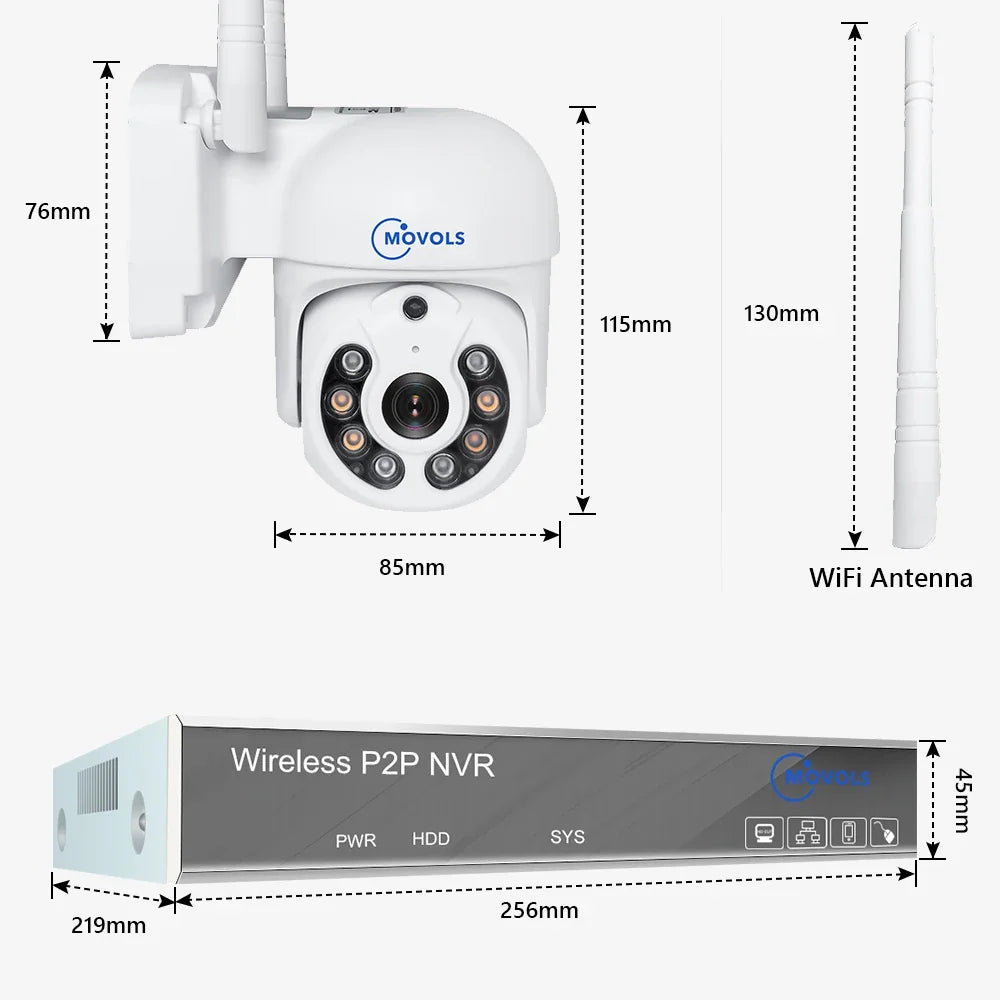 Système De Vidéosurveillance Sans Fil PTZ 3MP 5MP