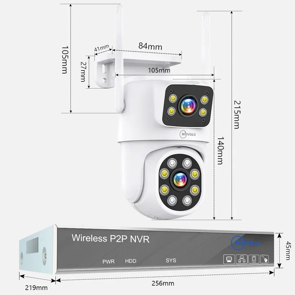Système De Vidéosurveillance Sans Fil PTZ 3MP 5MP