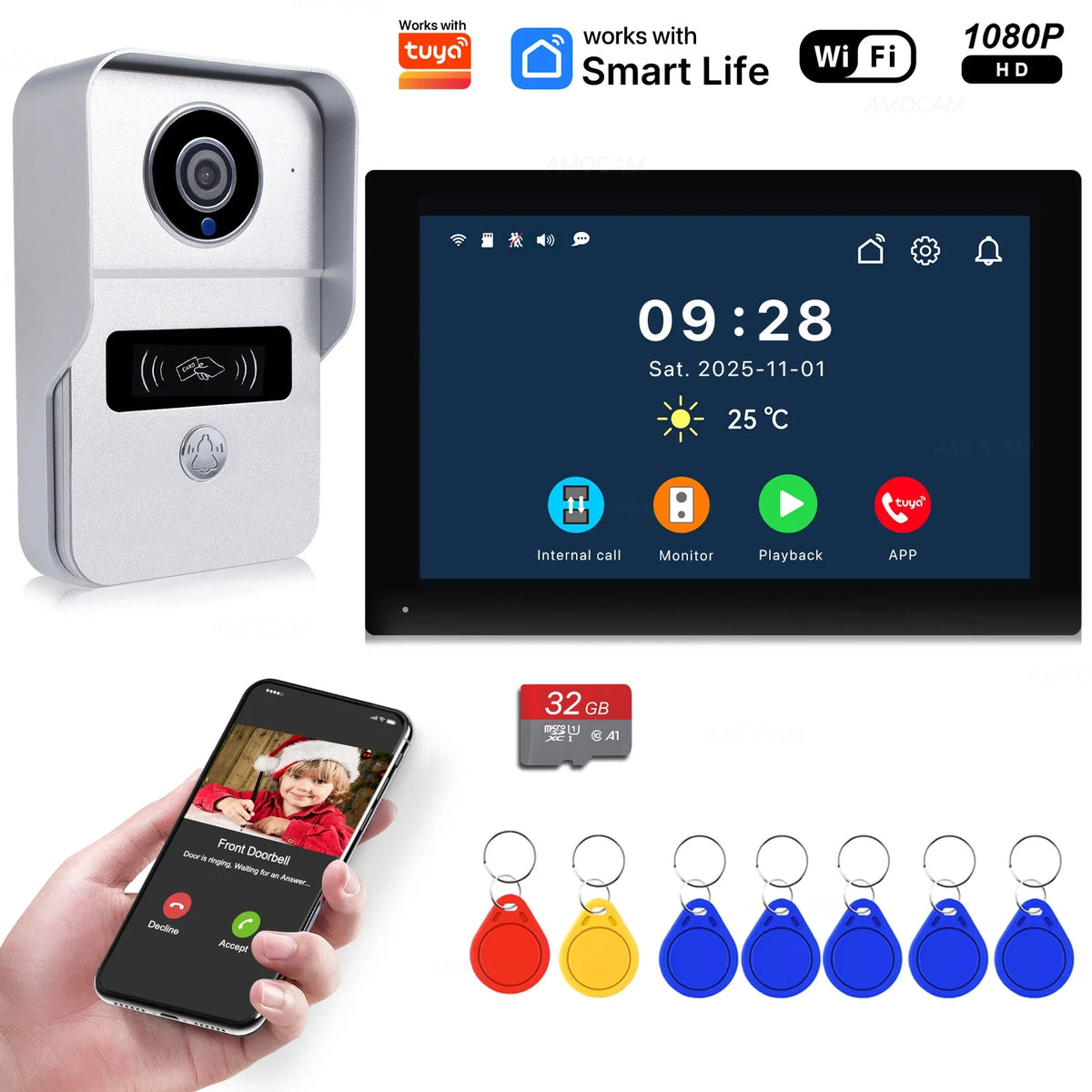 Visiophone Wi-Fi Tactile 7 Pouces Avec Caméra 1080P