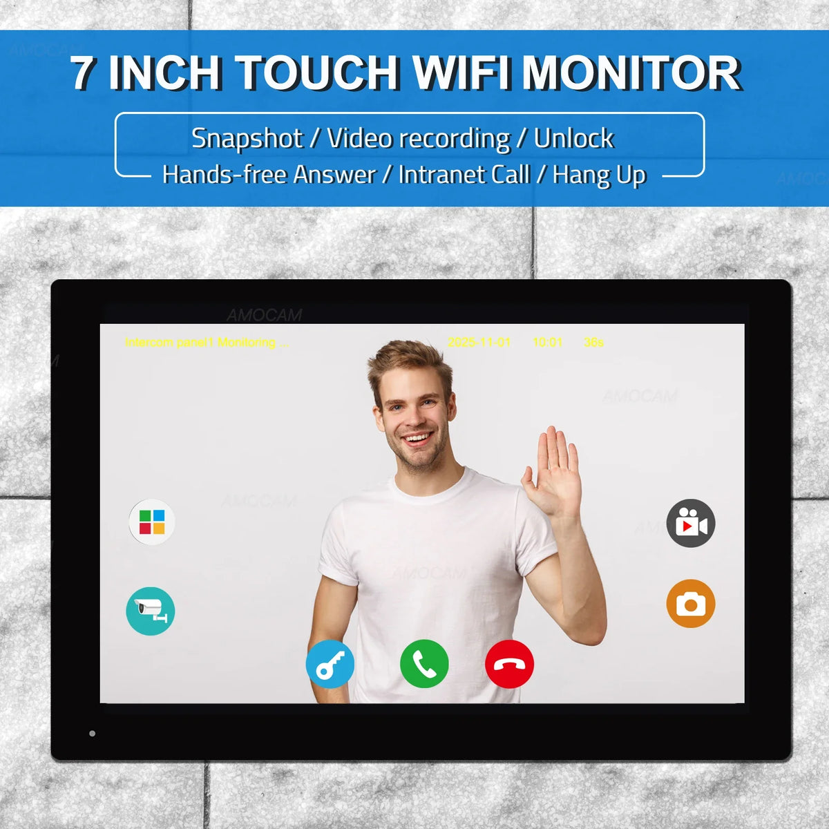 Visiophone Wi-Fi Tactile 7 Pouces Avec Caméra 1080P