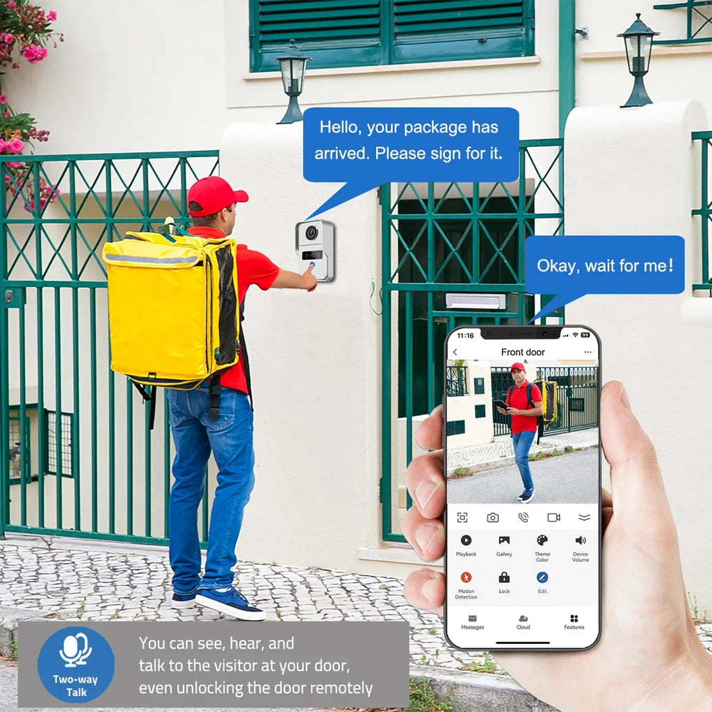 Visiophone Wi-Fi Tactile 7 Pouces Avec Caméra 1080P